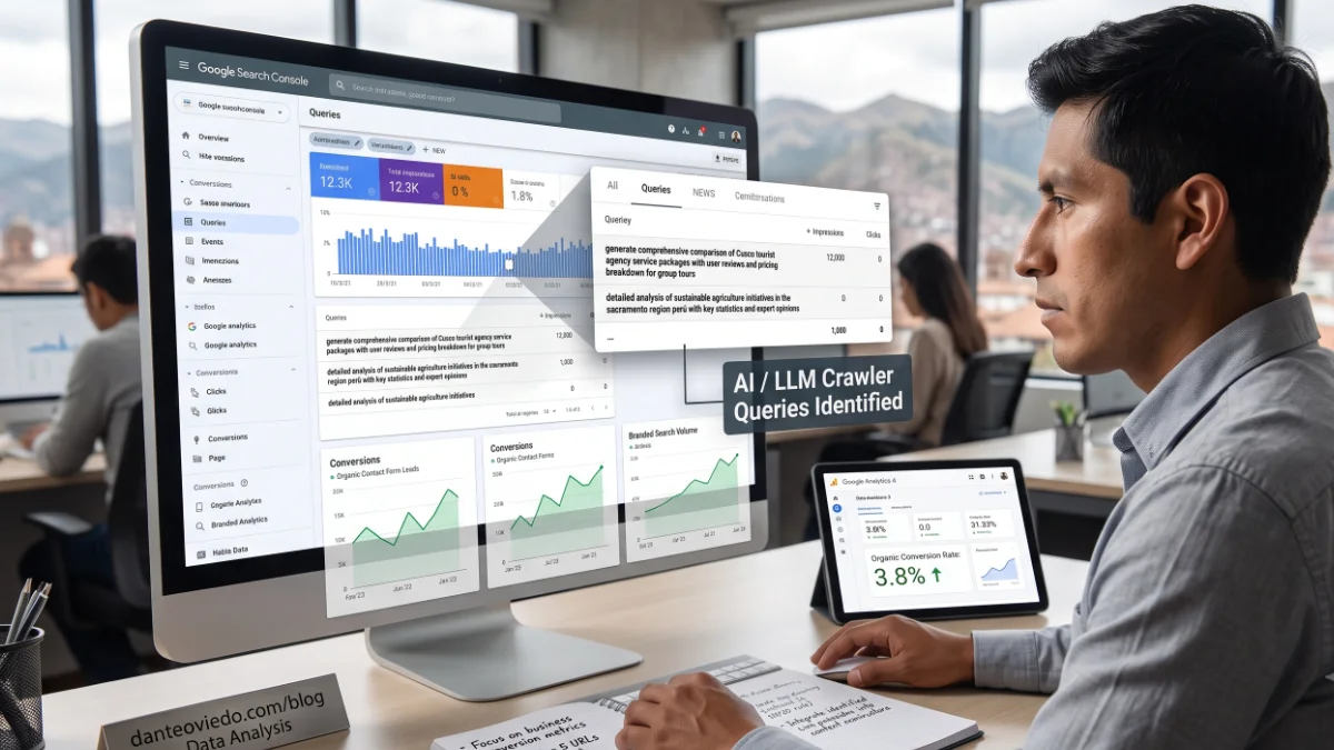 Auditoría de consultas de crawlers de IA en Google Search Console: métricas SEO esenciales orientadas a negocio