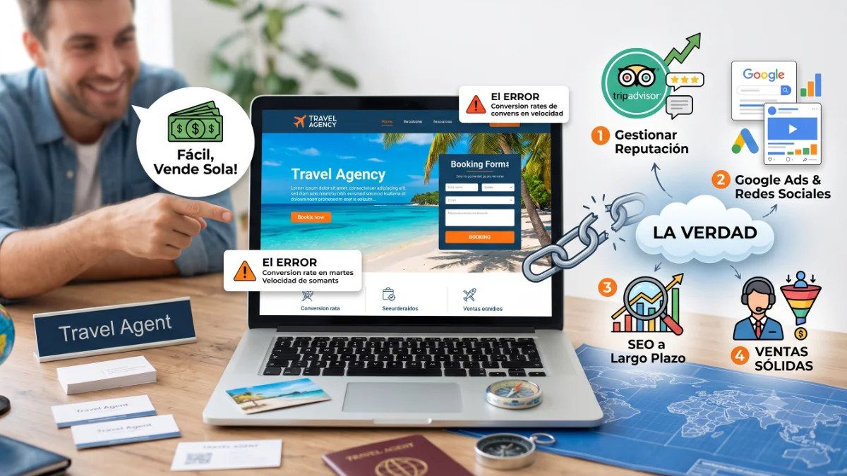 Cómo hacer que la página web de tu agencia de viajes venda: reputación, publicidad, SEO y equipo comercial