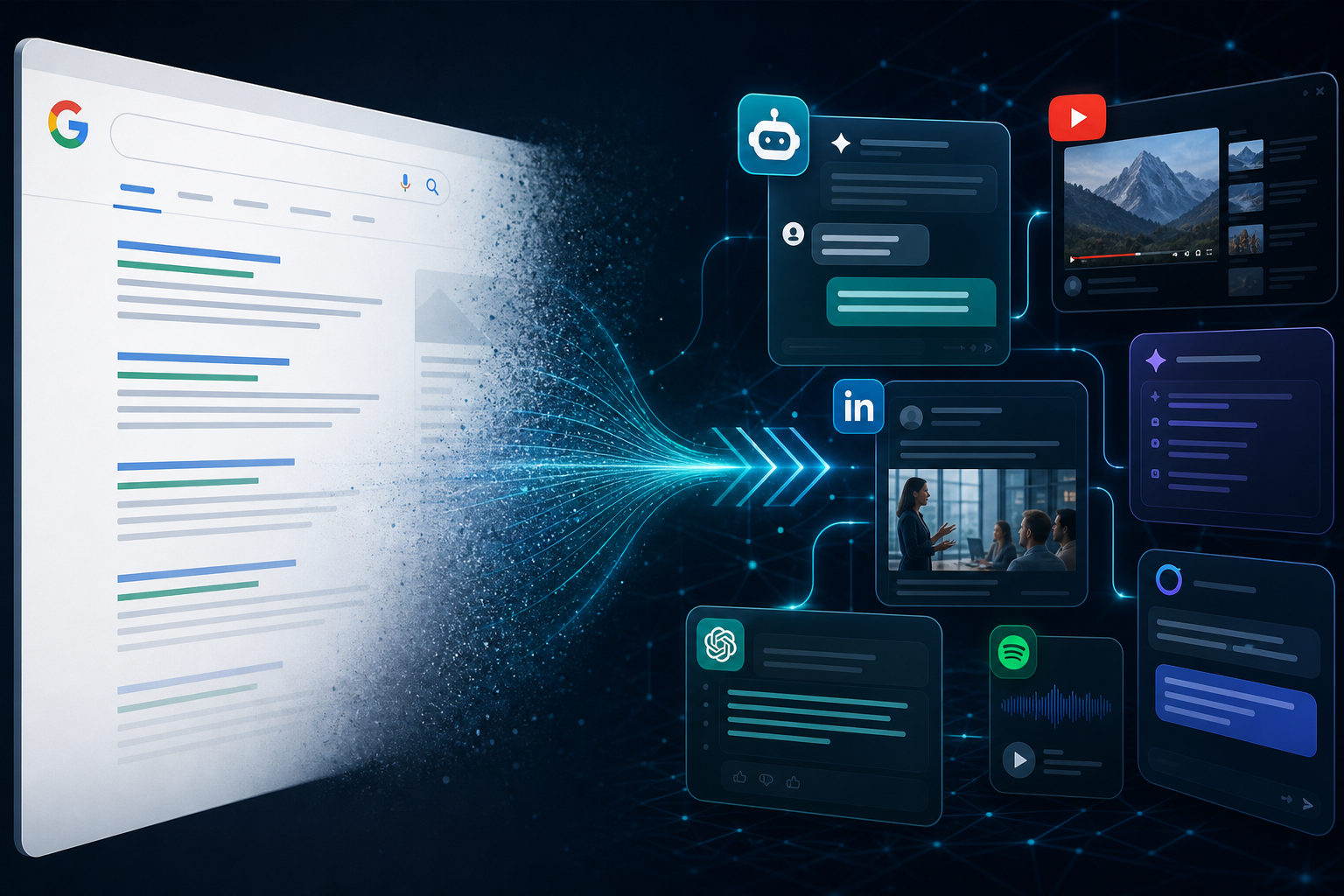 SEO tradicional frente a Optimización de Descubrimiento GEO: transición del posicionamiento en Google hacia ecosistemas de IA y búsqueda multicanal